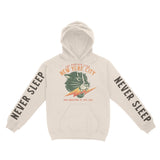New York Hoodie in Natural - front-sleeves view