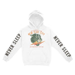 New York Hoodie in White - front-sleeves view