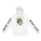 New York Hoodie in White - front-sleeves view