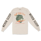 New York Music Club Longsleeve in Natural - front view with sleeves
