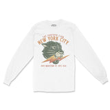 New York Music Club Longsleeve in White - front view