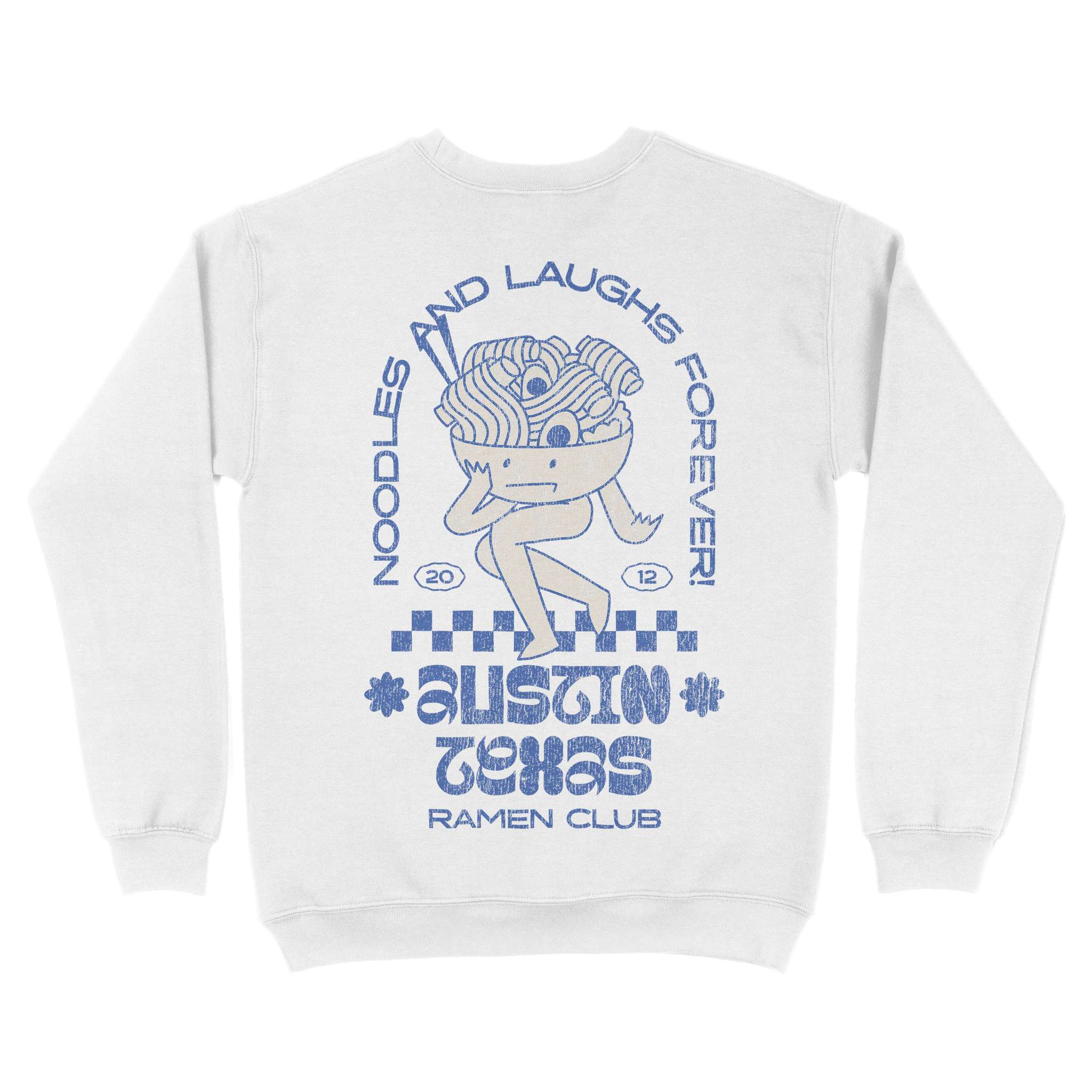 Austin Ramen Club Crewneck White back
