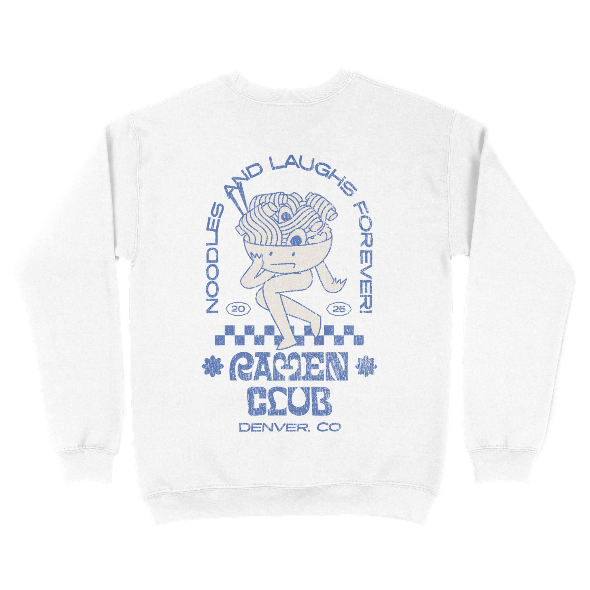Denver Crewneck in White - back view