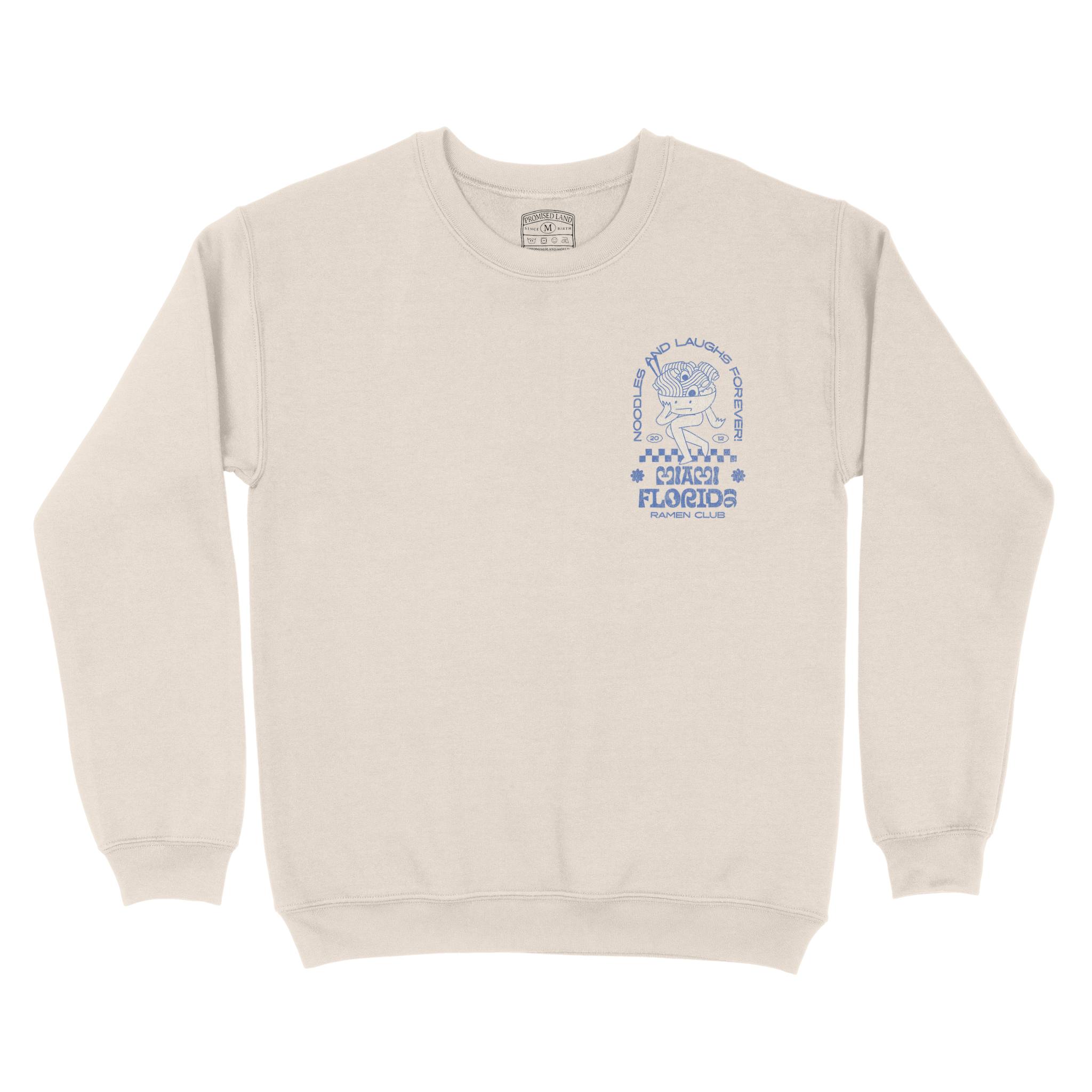 Miami Ramen Club Crewneck in Natural - front view