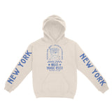 New York Hoodie in Natural - front-sleeves view