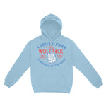 Asbury Park Wolf Daddy Hoodie in Light Blue - front view