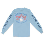 Asbury Park Wolf Daddy Longsleeve in Light Blue - front with sleeves view