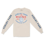 Asbury Park Wolf Daddy Longsleeve in Natural - front with sleeves view