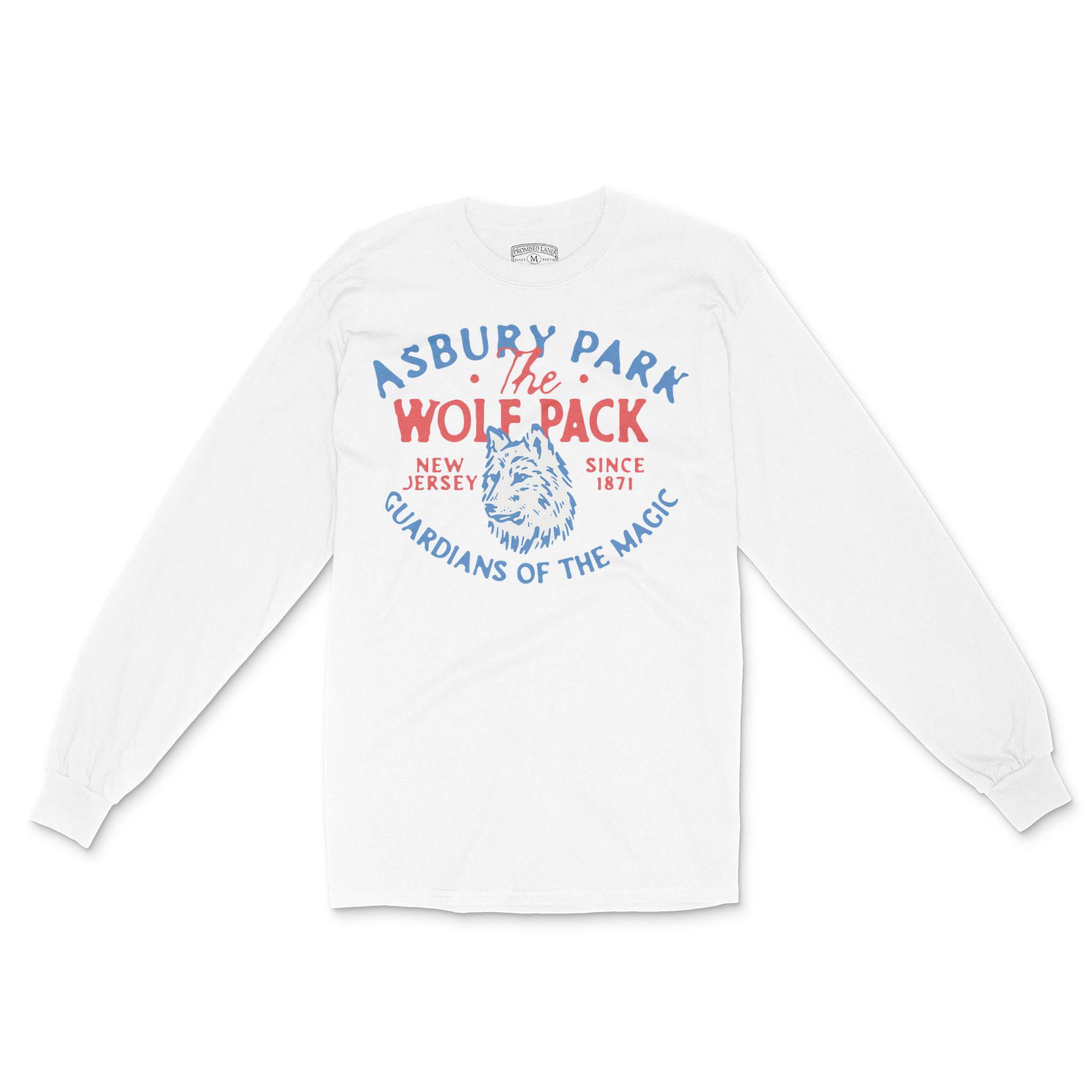 Asbury Park Wolf Daddy Longsleeve in White - front view