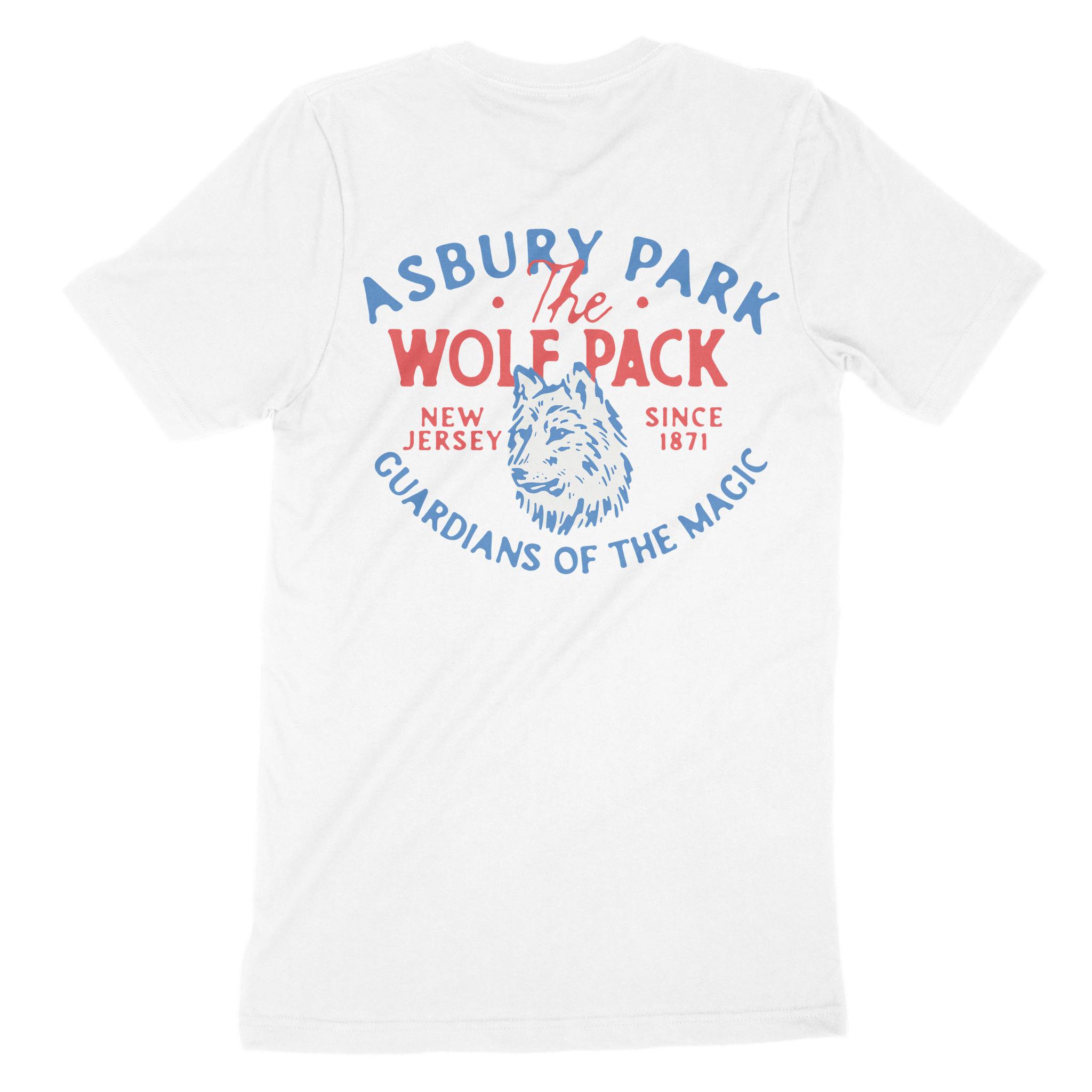 Asbury Park Wolf Daddy T-Shirt in White - back view