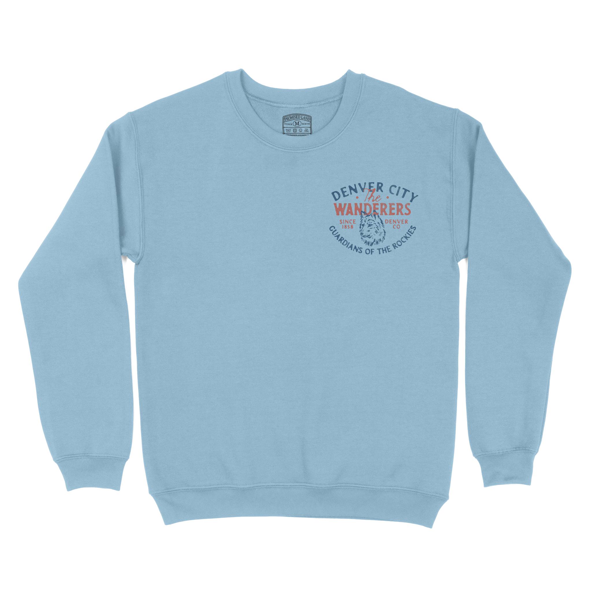 Denver Wolf Daddy Crewneck Light Blue front