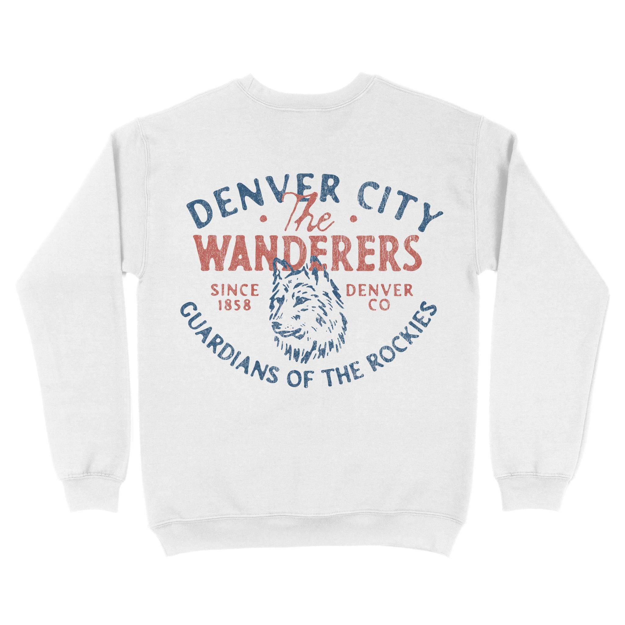 Denver Wolf Daddy Crewneck White back