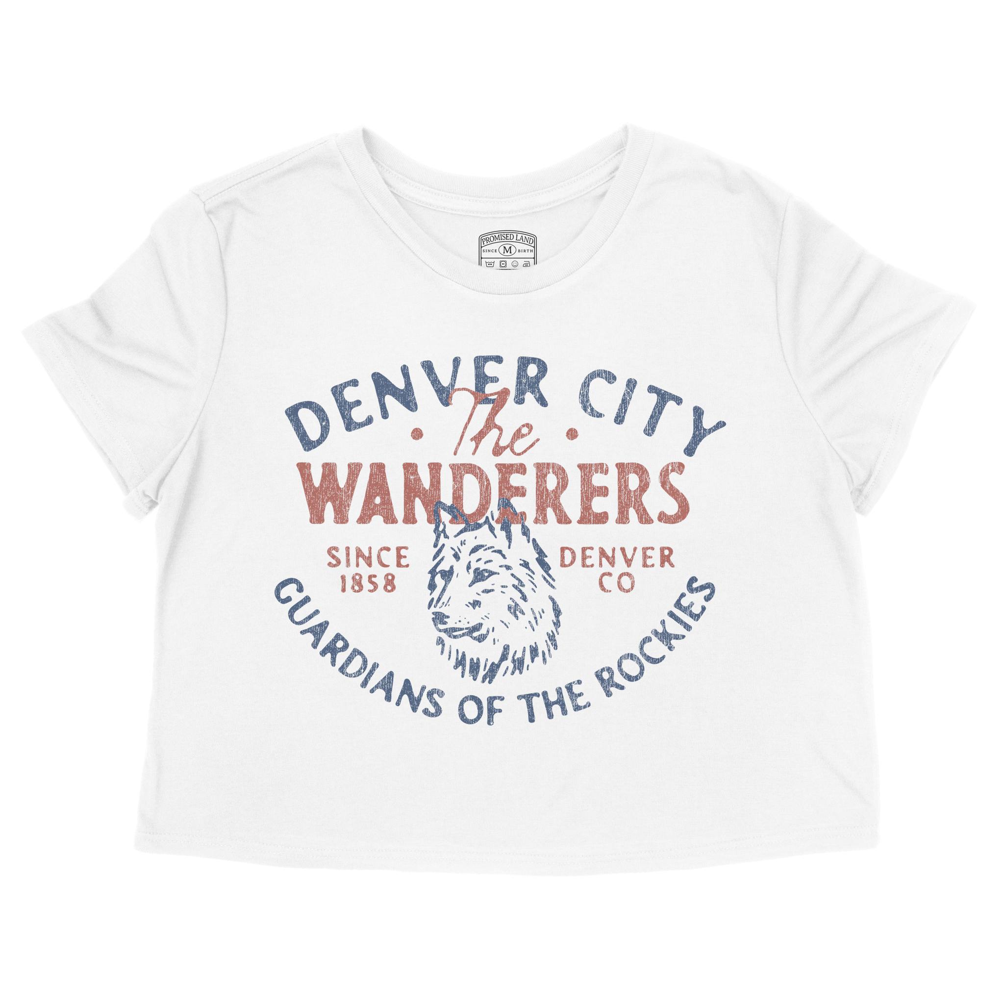 Denver Wolf Daddy Cropped Tee White front