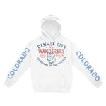 Denver Hoodie in White - front-sleeves view