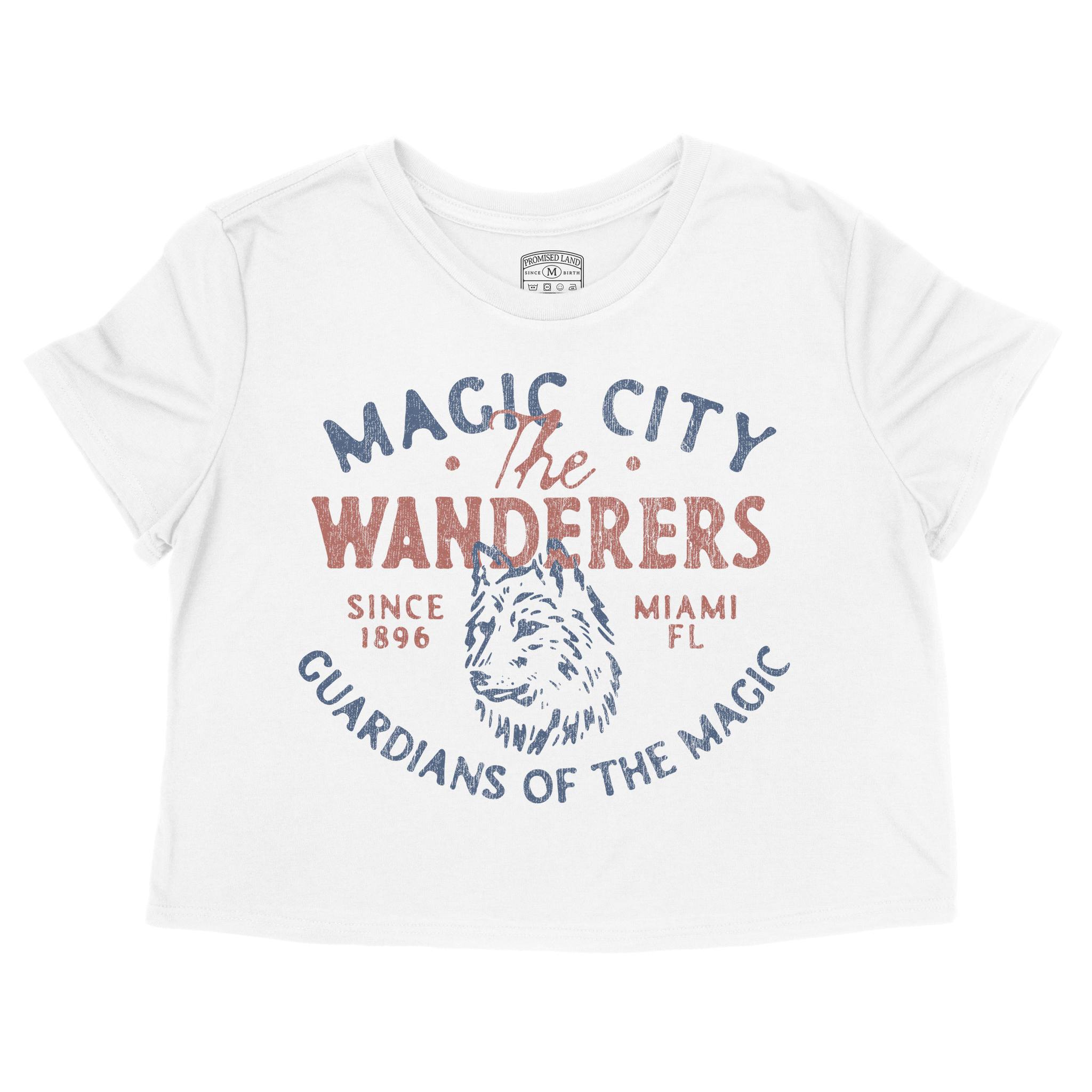 Miami Wolf Daddy Cropped Tee White front