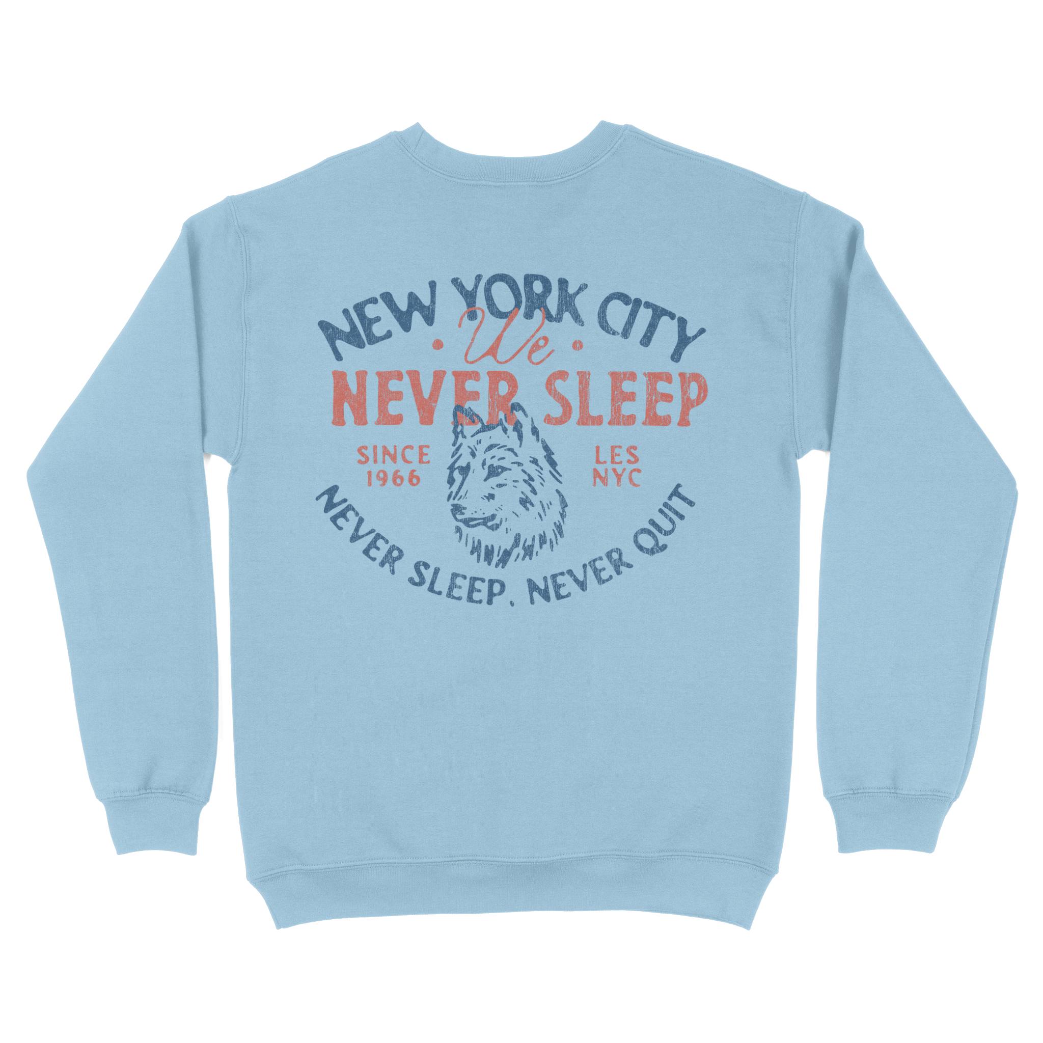 New York Crewneck in Light Blue - back view