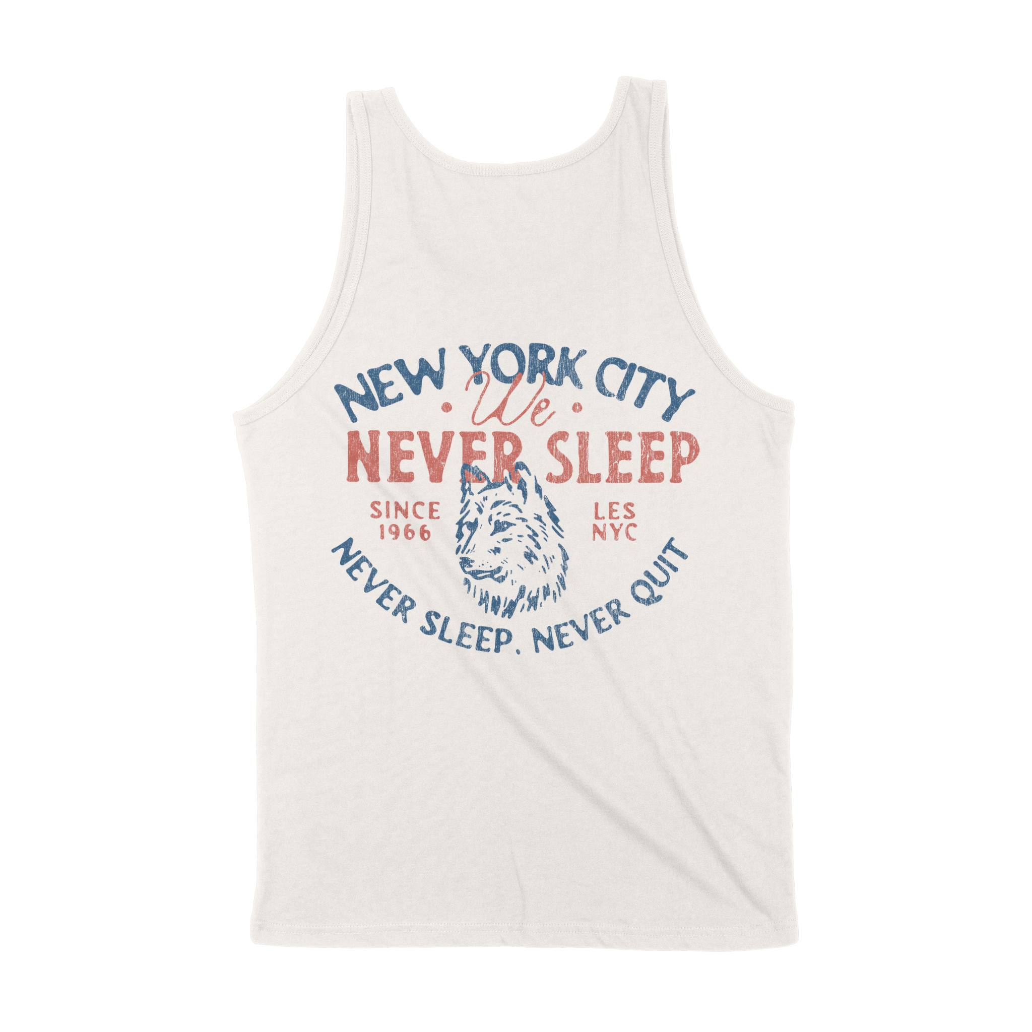 New York Wolf Daddy Tank Top in Vintage - back view