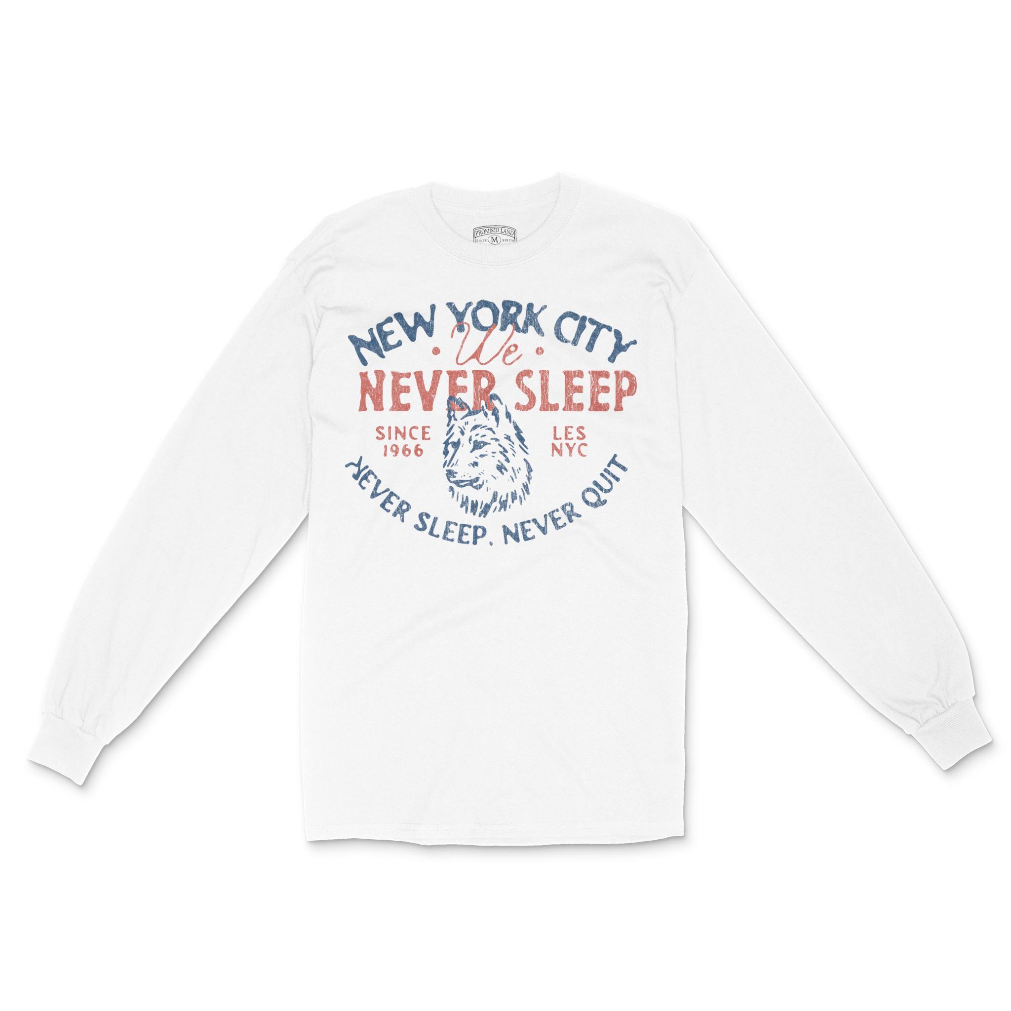 New York Longsleeve in White - front view