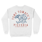 Austin Pizza Time Crewneck White back