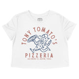 Austin Pizza Time Cropped Tee White front