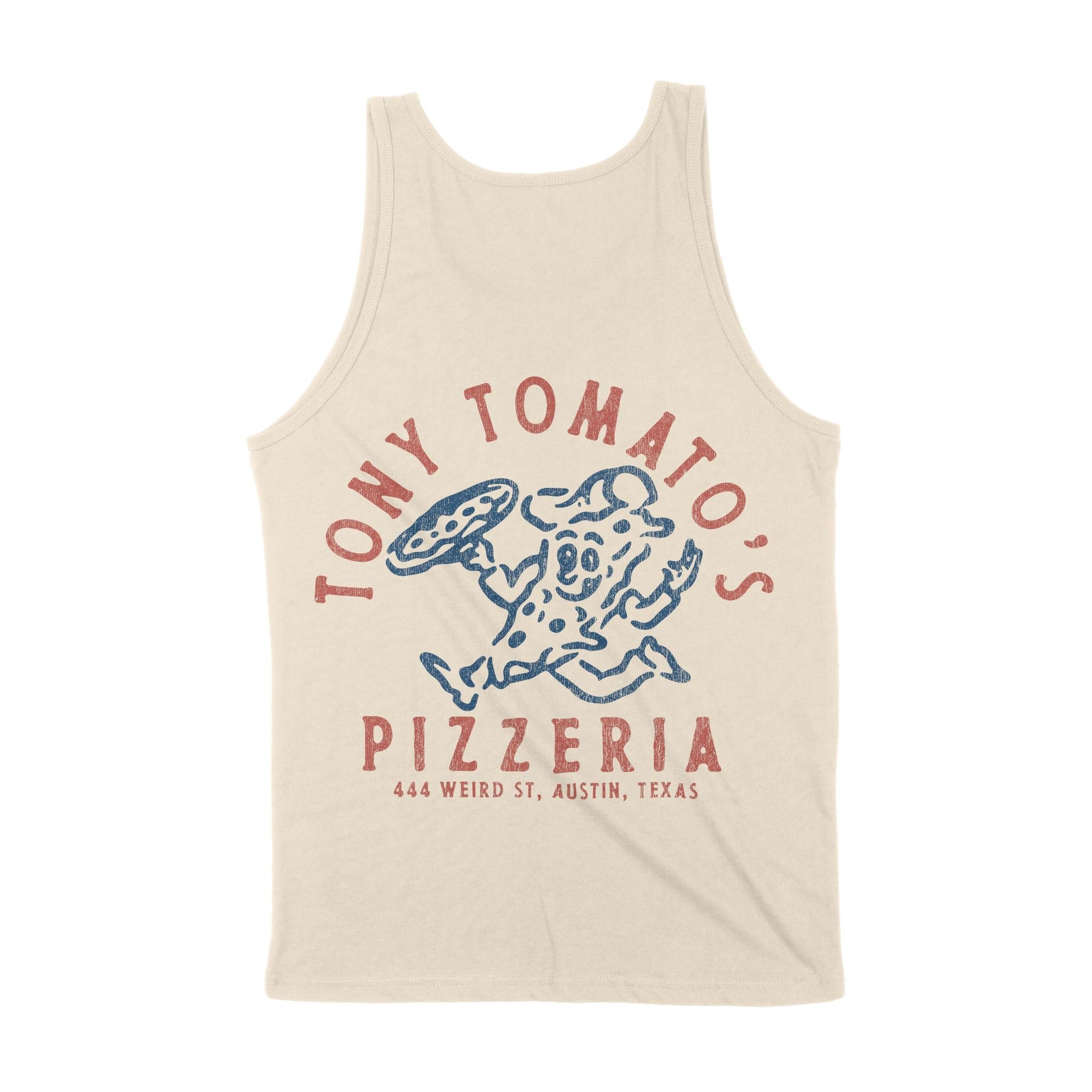 Austin Pizza Time Tank Top Natural back