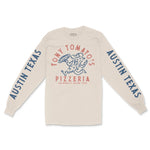Austin Pizza Time Longsleeve in Natural - front view with sleeves