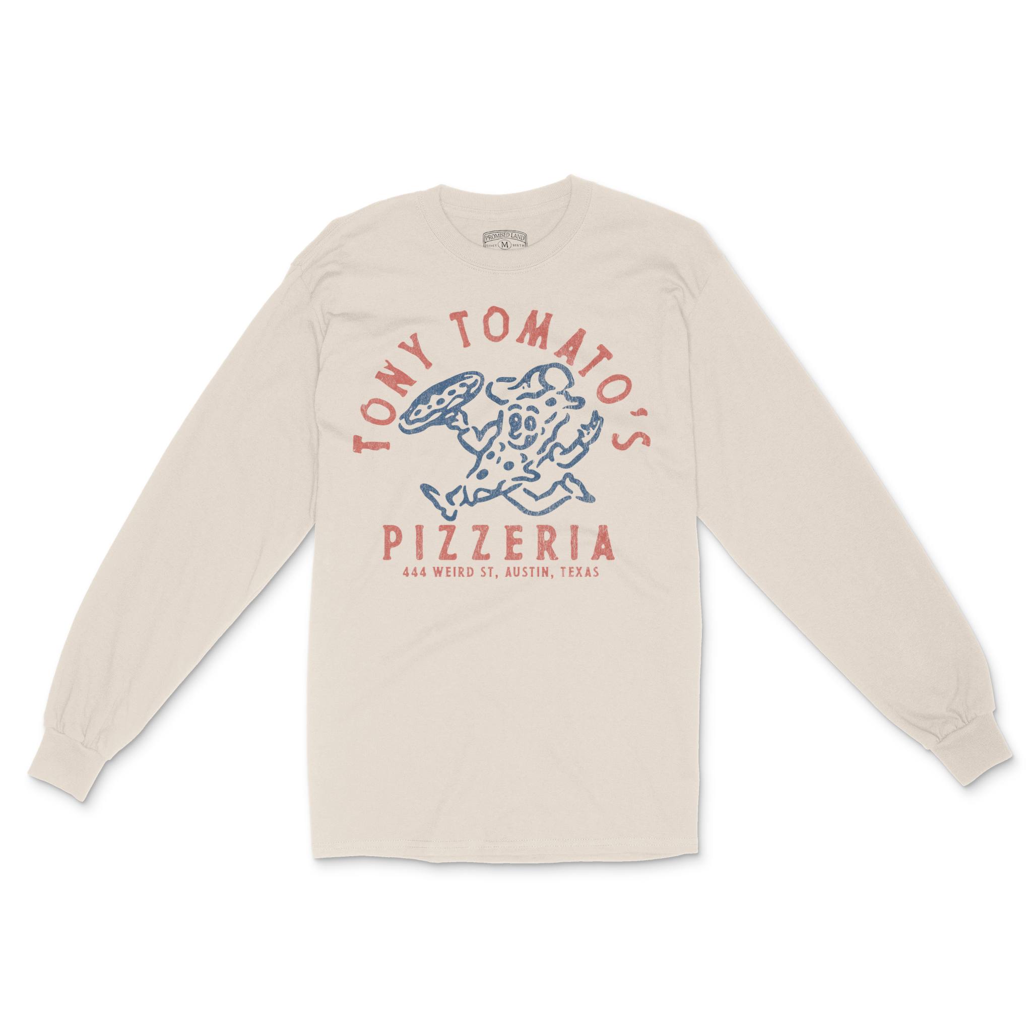 Austin Pizza Time Longsleeve in Natural - front view