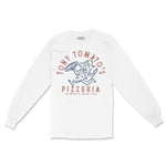 Austin Pizza Time Longsleeve in White - front view