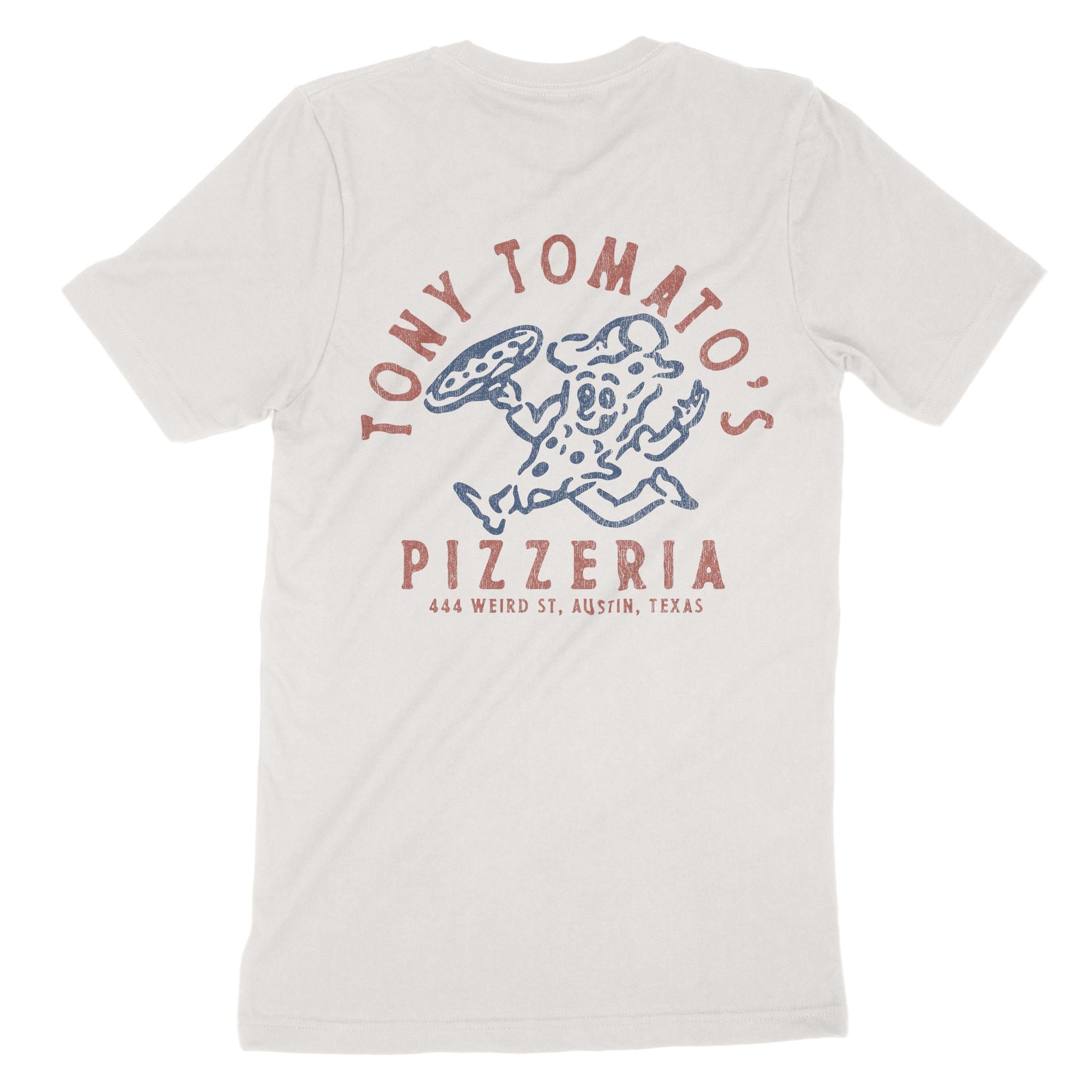 Austin Pizza Time T-Shirt Vintage White back