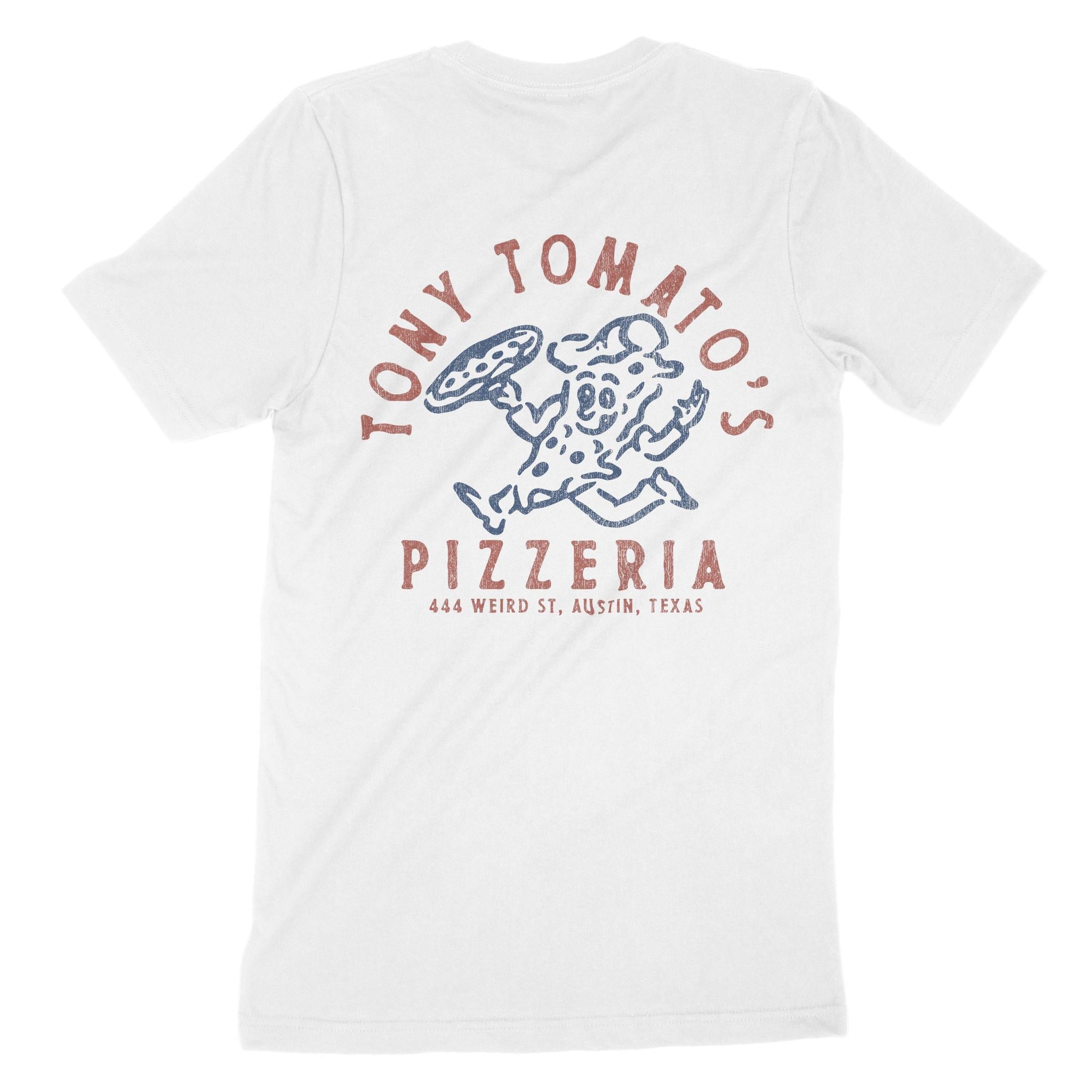 Austin Pizza Time T-Shirt White back