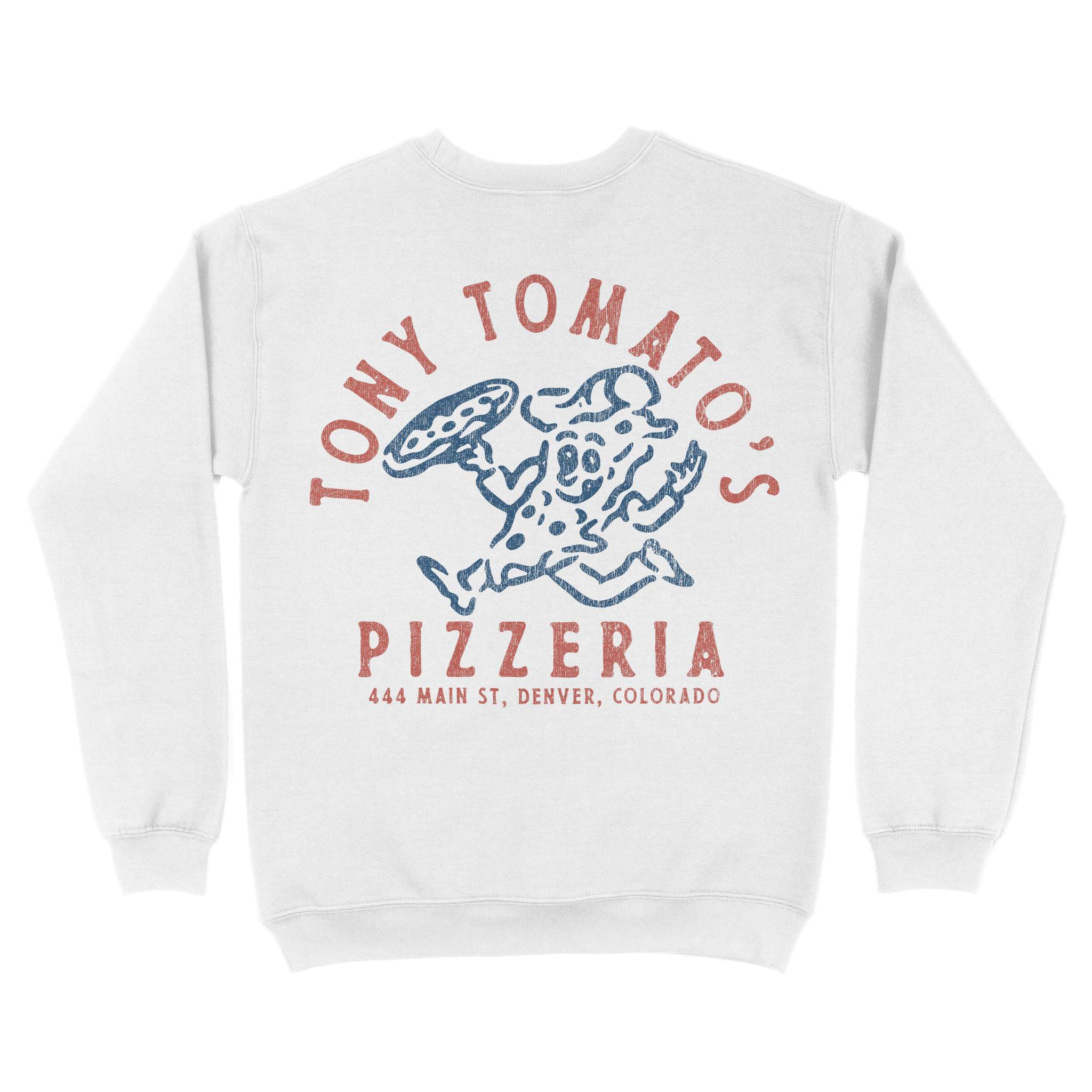 Denver Pizza Time Crewneck White back