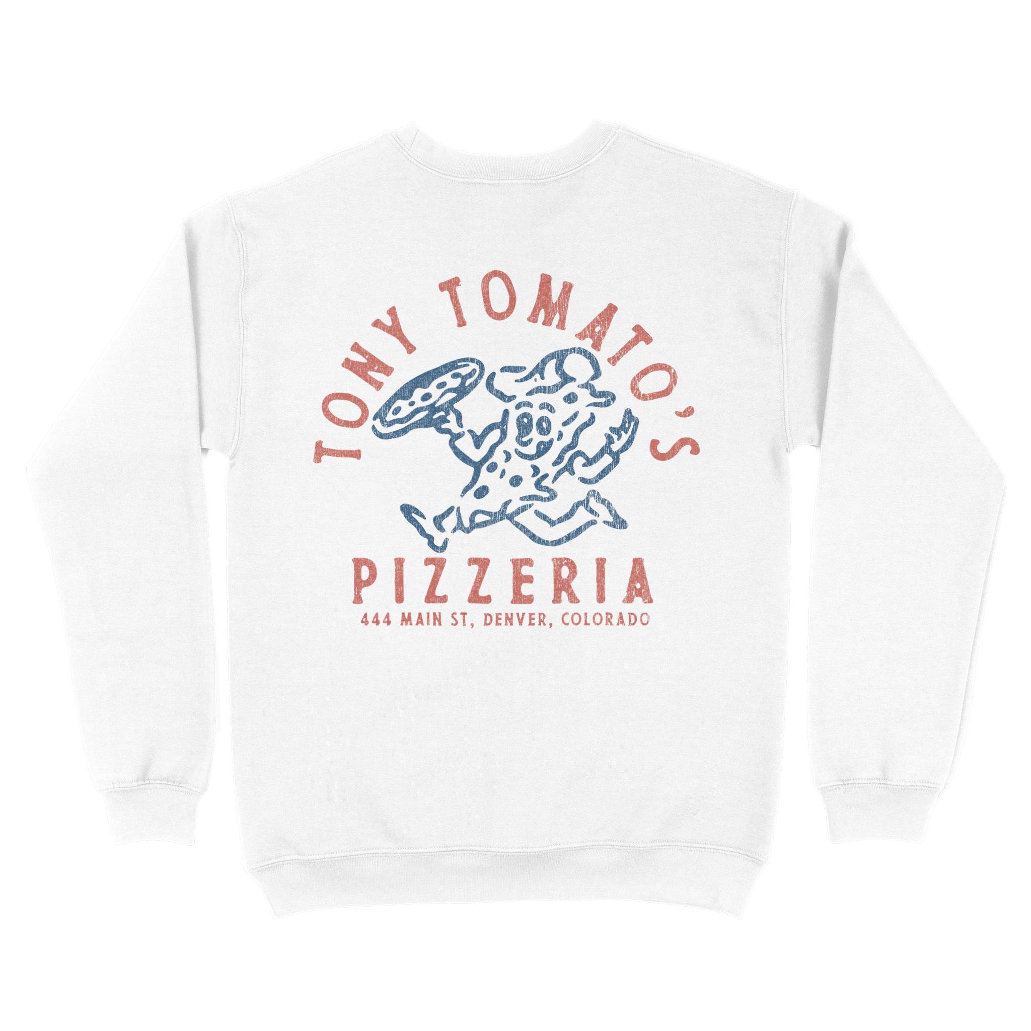 Denver Crewneck in White - back view