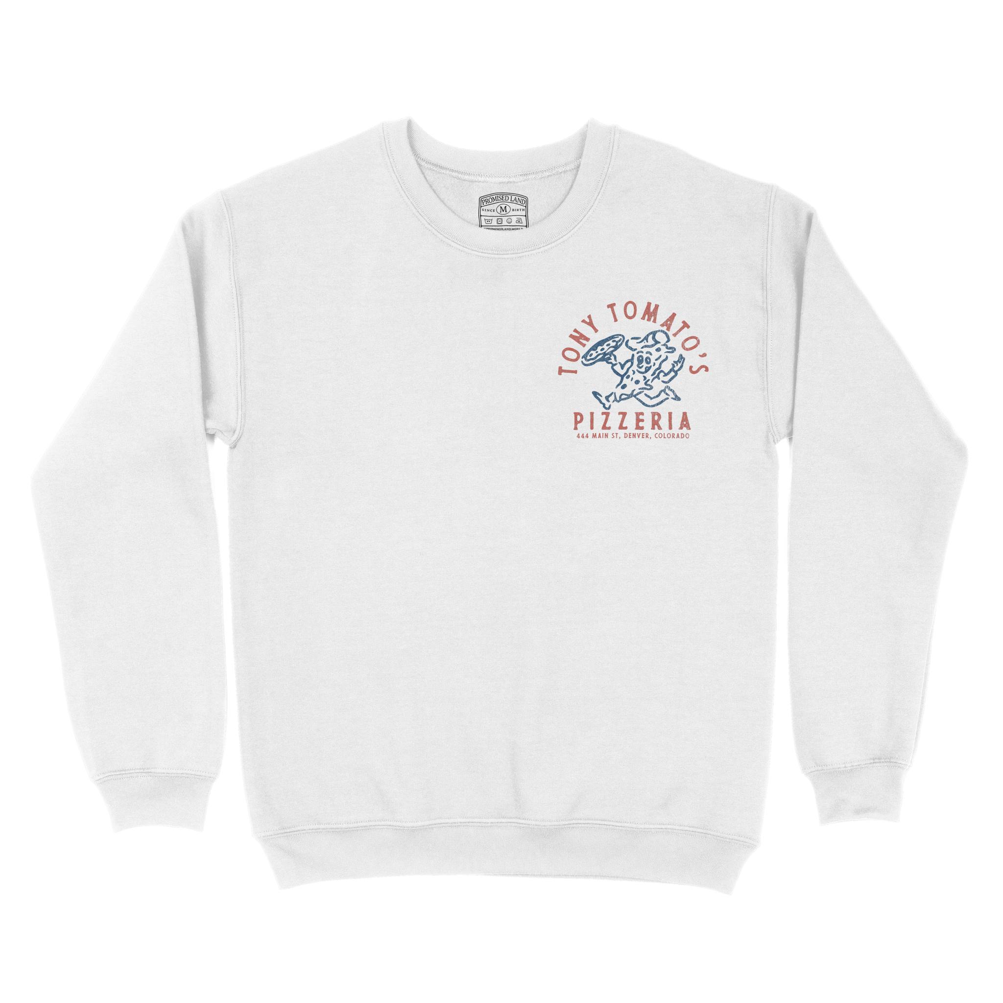 Denver Pizza Time Crewneck White front