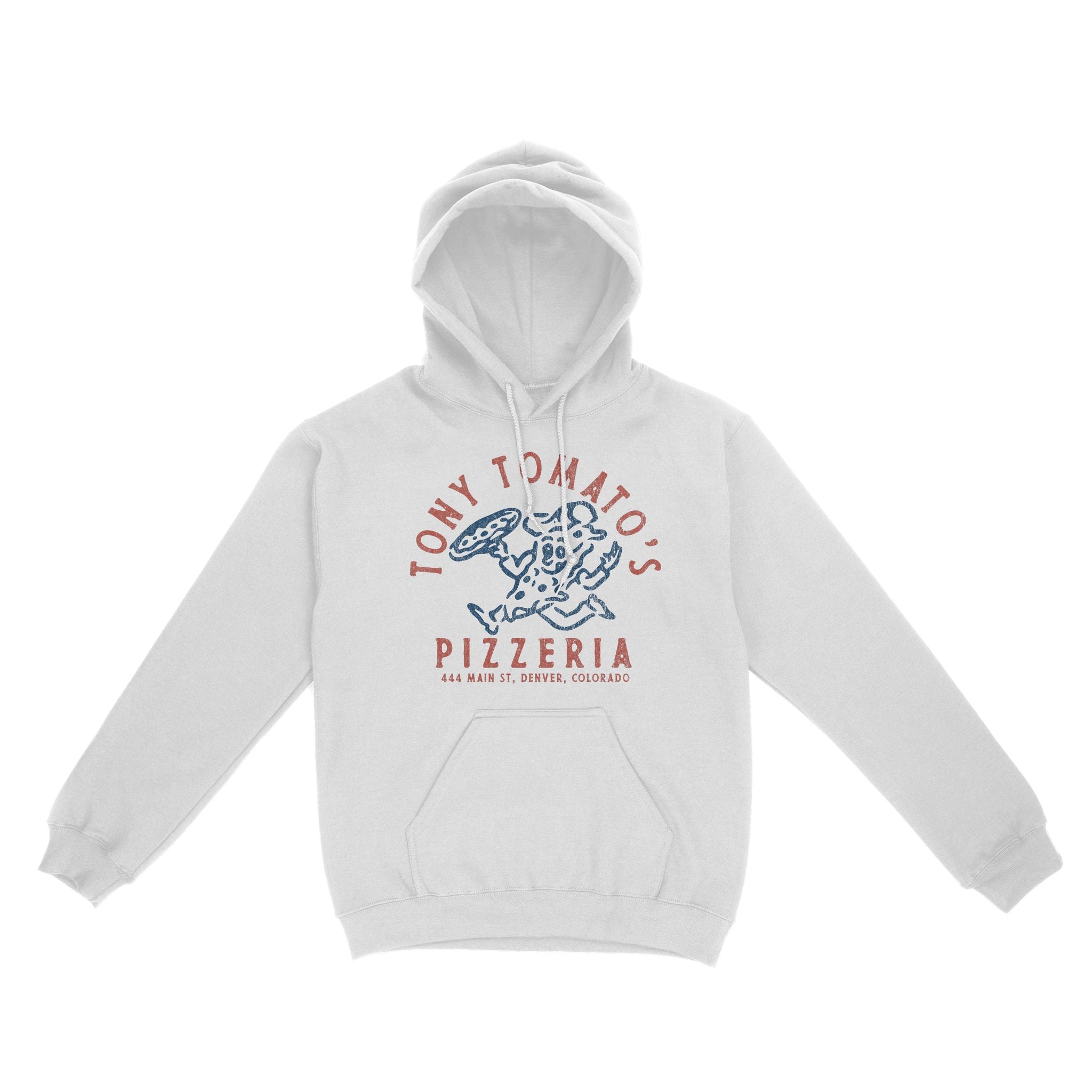 Denver Pizza Time Hoodie White front
