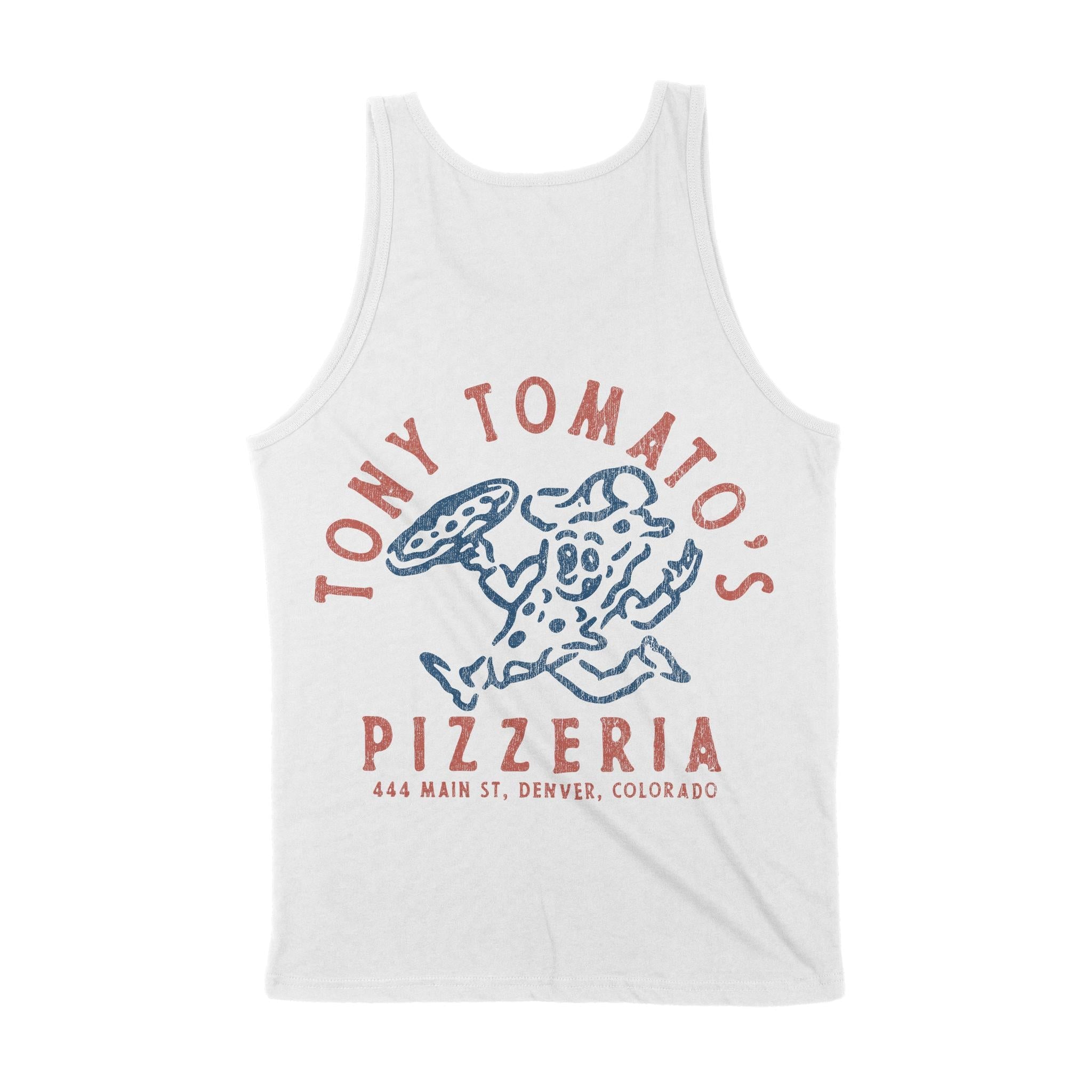 Denver Pizza Time Tank Top White back
