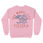 Miami Pizza Time Crewneck Light Pink back