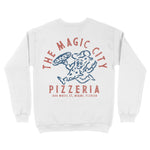 Miami Pizza Time Crewneck White back