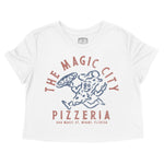 Miami Pizza Time Cropped Tee White front