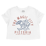 Miami Pizza Time Cropped Tee White front