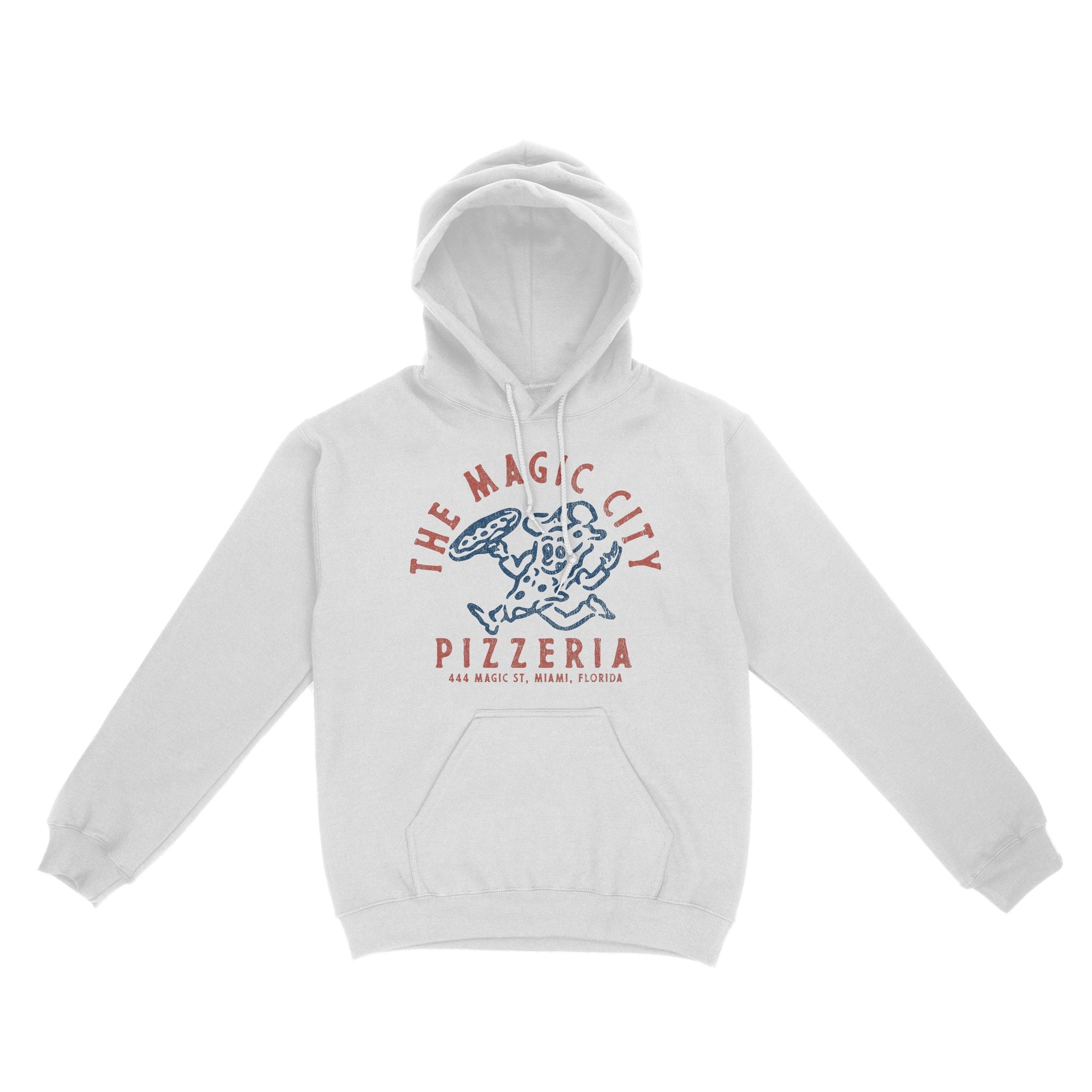 Miami Pizza Time Hoodie White front