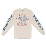 Miami Pizza Time Longsleeve in Natural - front view with sleeves