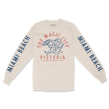 Miami Pizza Time Longsleeve in Natural - front view with sleeves