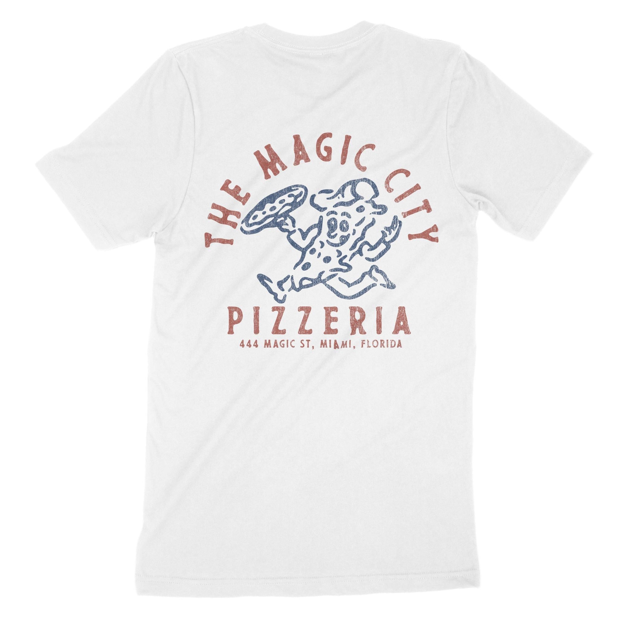 Miami Pizza Time T-Shirt White back