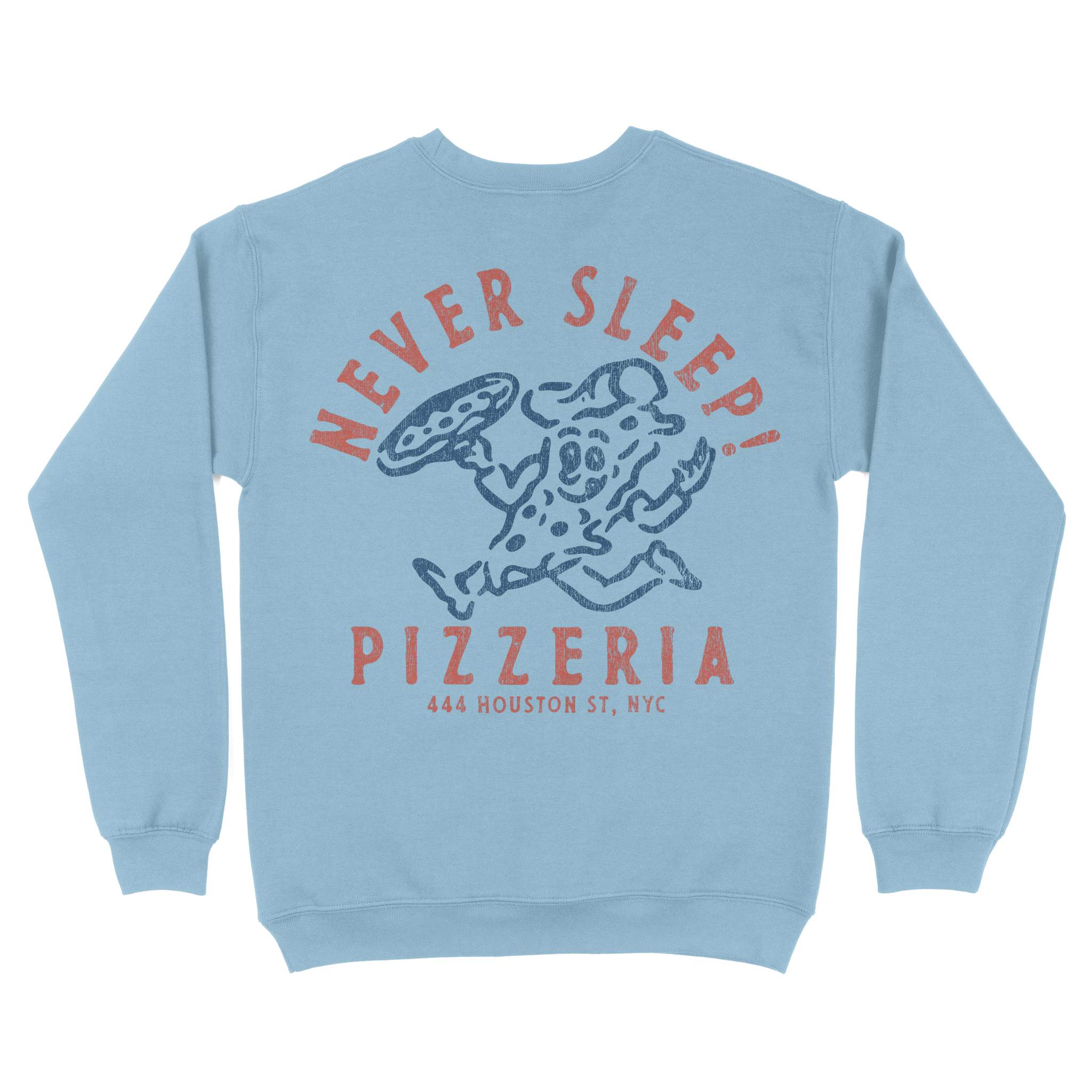 New York Pizza Time Crewneck Light_Blue back