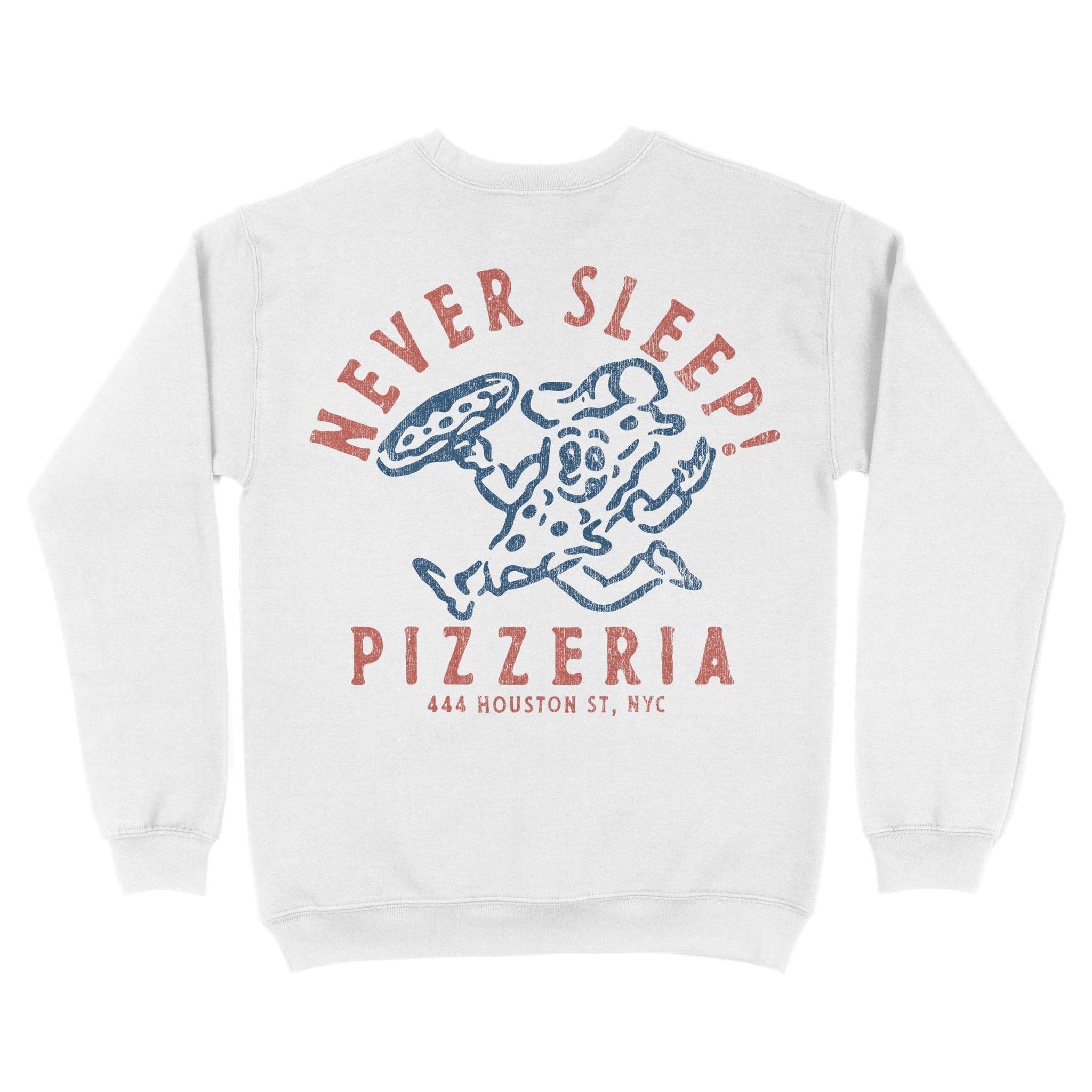 New York Pizza Time Crewneck White back