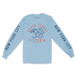 New York Longsleeve in Light Blue - front-sleeves view