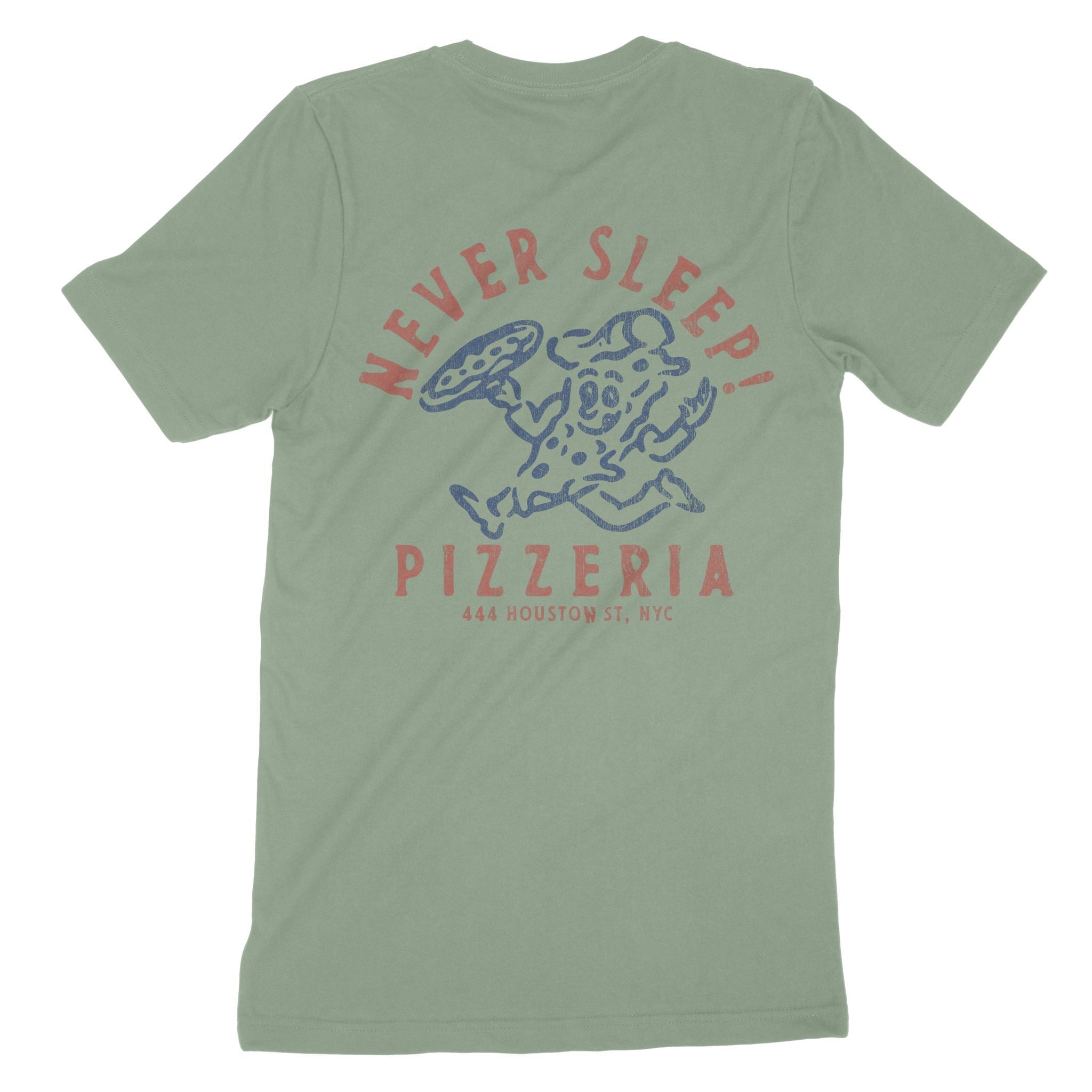 New York Pizza Time T-Shirt Sage back
