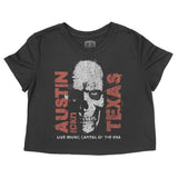 Austin Skull King Cropped Tee Black front
