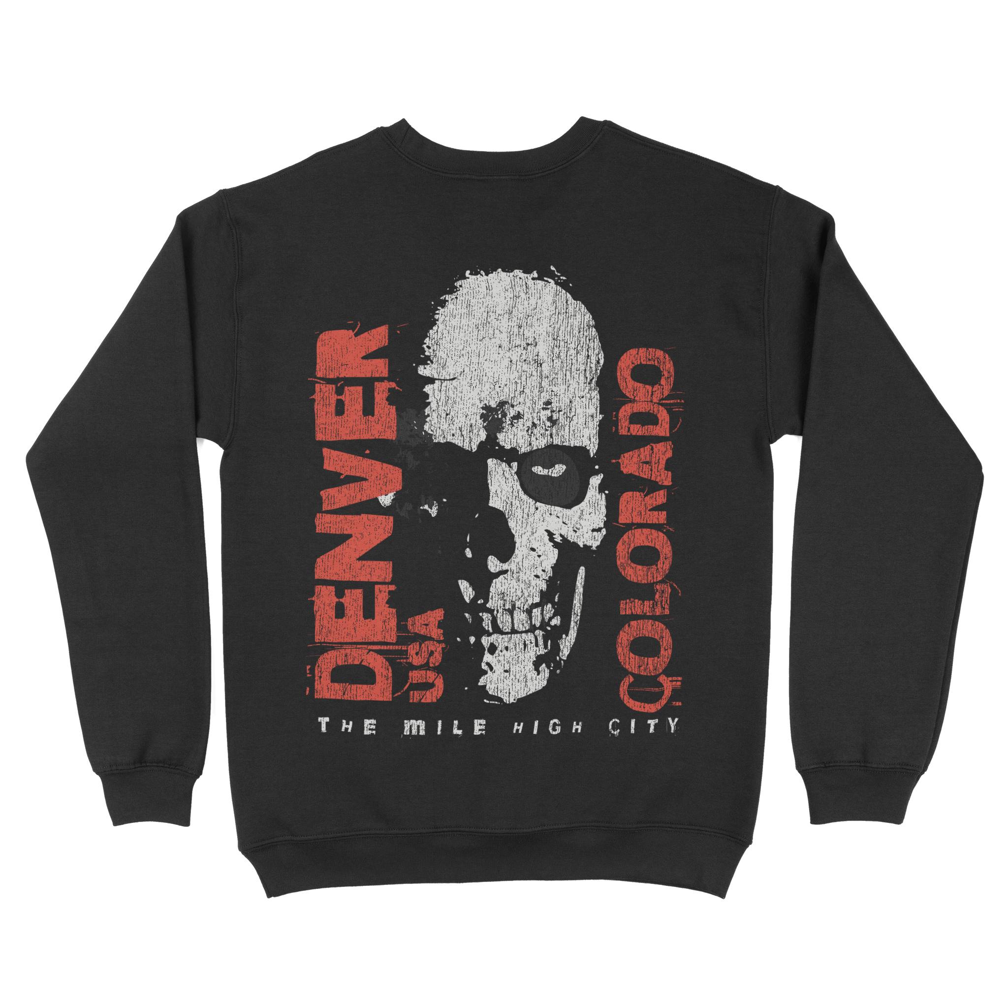 Denver Crewneck in Black - back view