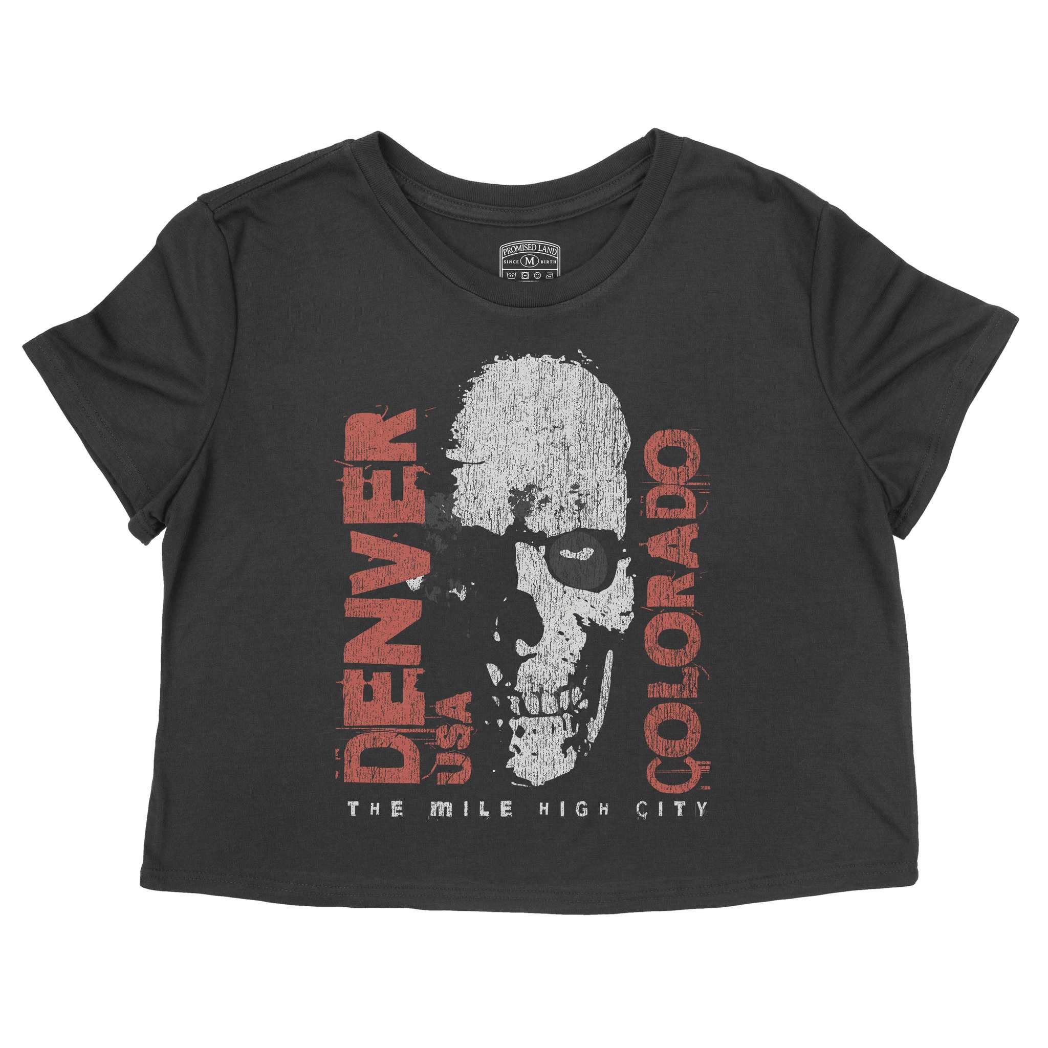 Denver Skull King Cropped Tee Black front